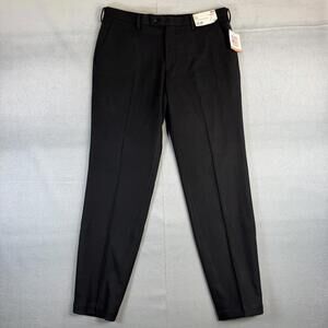 Uniqlo Heattech Pants Mens 34x31* Black Slim Fit Straight Twill Dress NWT